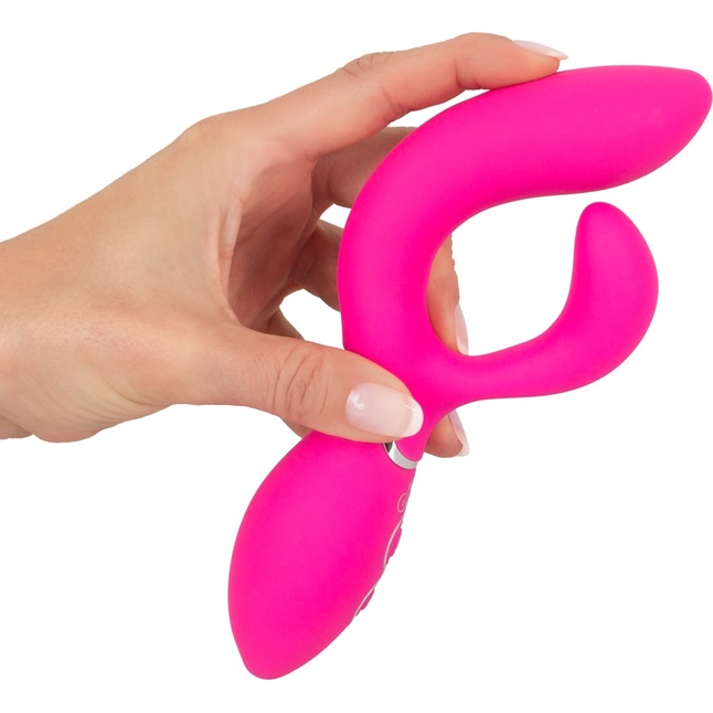 Ярко-розовый вибратор-кролик Bendable Rabbit Vibrator - 19,8 см - Sweet Smile. Фотография 7.