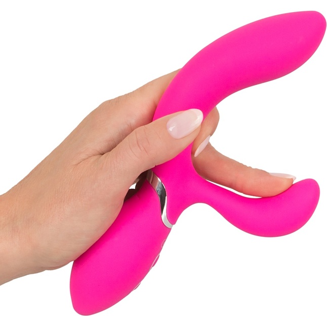 Ярко-розовый вибратор-кролик Bendable Rabbit Vibrator - 19,8 см - Sweet Smile. Фотография 8.