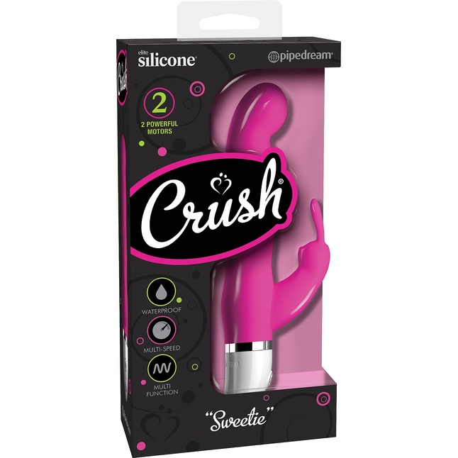 Розовый вибратор-кролик Crush Sweetie - 18,2 см - Crush. Фотография 3.