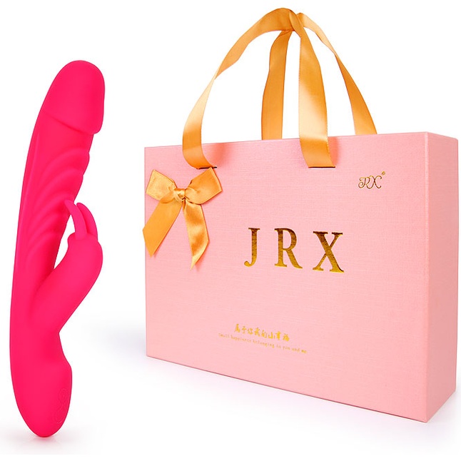 Ярко-розовый реалистичный вибратор-кролик JRX - 25 см. Фотография 4.