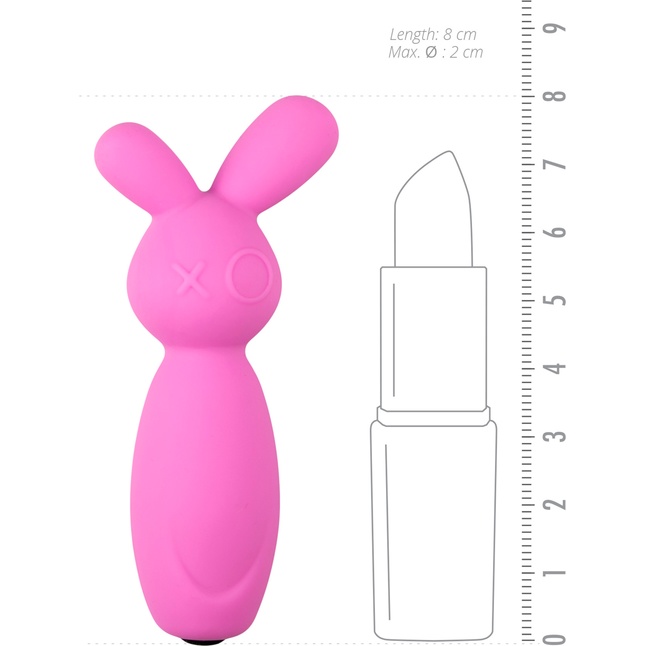 Розовый мини-вибратор Mini Bunny Vibe - 8 см - Mini Vibe Collection. Фотография 3.