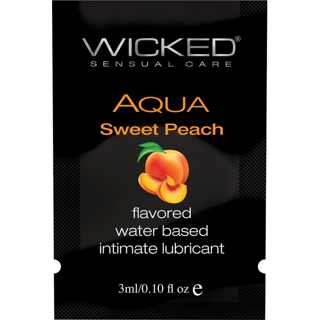 Лубрикант с ароматом спелого персика Wicked Aqua Sweet Peach - 3 мл
