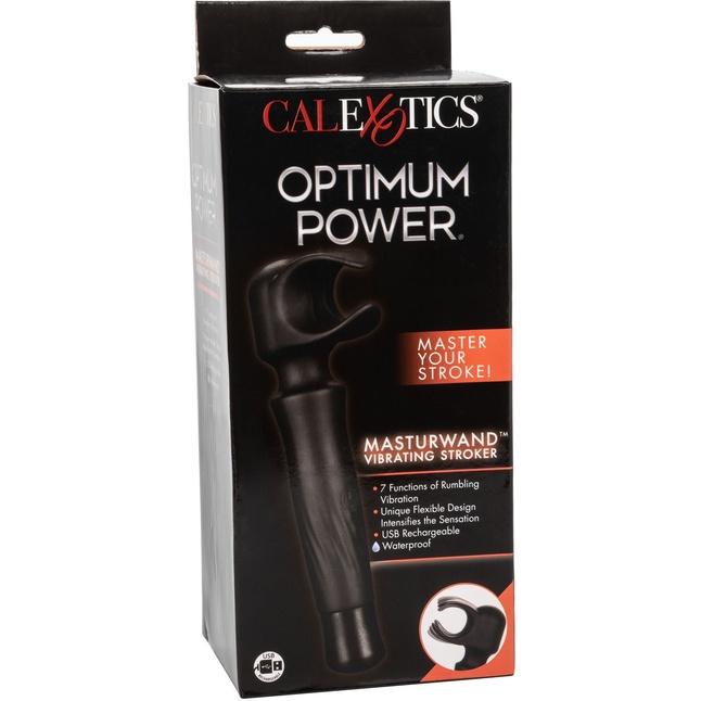 Черный вибромастурбатор Masturwand Vibrating Stroker - Optimum Power. Фотография 9.