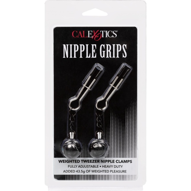 Утяжеленные зажимы-прищепки для сосков Nipple Grips Weighted Tweezer Nipple Clamps - Nipple Play. Фотография 6.