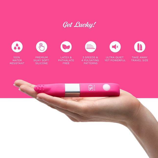 Ярко-розовый вибростимулятор Get Lucky USB Vibrator - 12 см. Фотография 3.