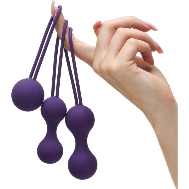 Набор из 3 фиолетовых вагинальных шариков Kegel Training Set. Фотография 2.