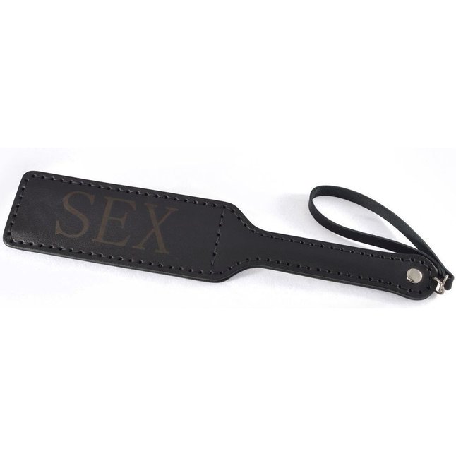 Черная гладкая шлепалка SEX - 35 см - BDSM accessories