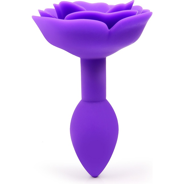 Фиолетовая гладкая анальная втулка-роза. Фотография 3.