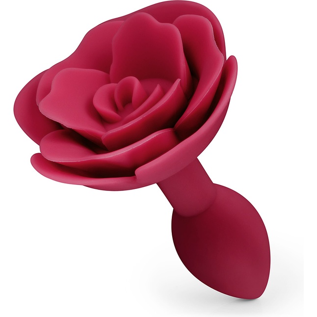 Красная гладкая анальная втулка-роза - NOTABU