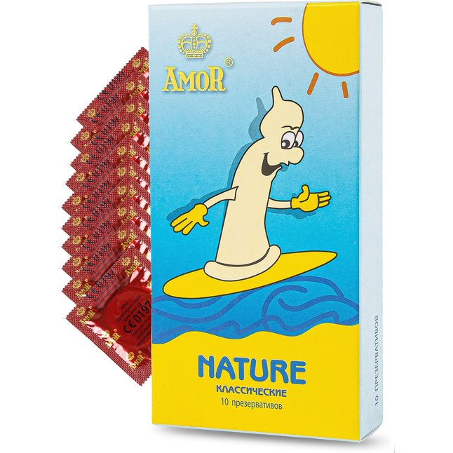 Классические презервативы AMOR Nature Яркая линия - 10 шт