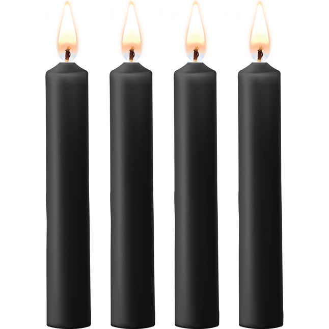 Набор из 4 черных восковых свечей Teasing Wax Candles - Ouch!