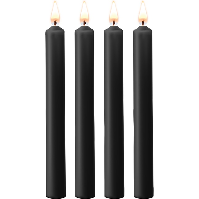 Набор из 4 черных восковых свечей Teasing Wax Candles Large - Ouch!