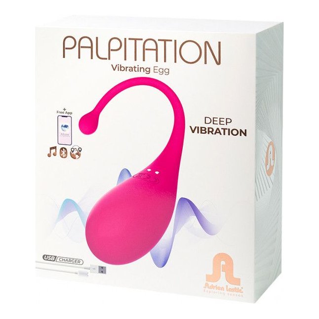 Ярко-розовый вибростимулятор-яйцо Palpitation. Фотография 3.