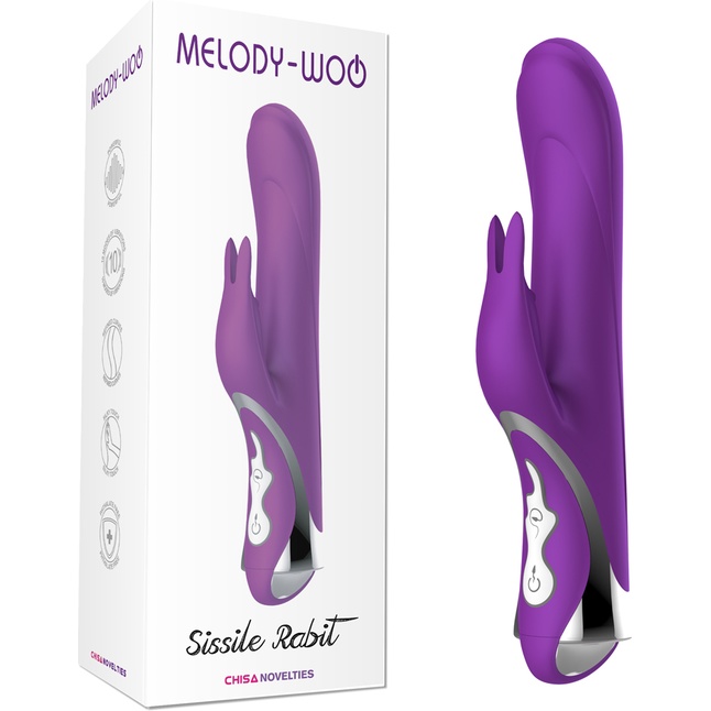 Фиолетовый вибратор-кролик Sissile Rabit - 23,5 см - Melody Woo. Фотография 2.