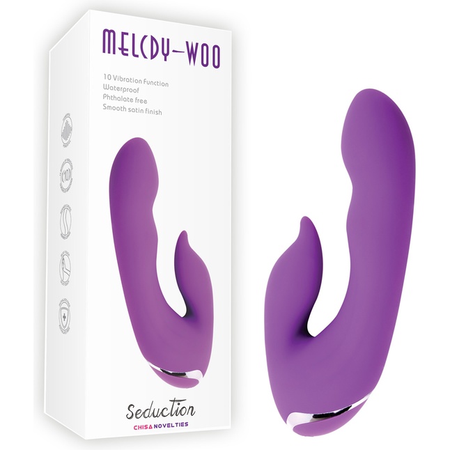 Фиолетовый вибратор-кролик Seduction - 19,5 см - Melody Woo. Фотография 2.