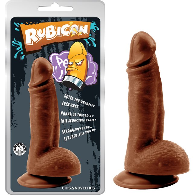 Коричневый фаллоимитатор Mighty Ravage Penis - 20 см - Rubicon. Фотография 2.