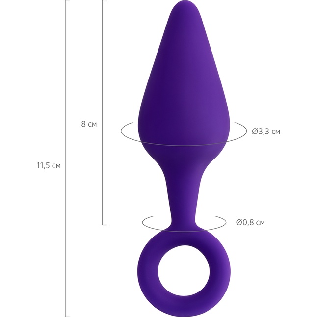 Фиолетовая анальная втулка с ограничительным колечком - 11,5 см. Фотография 4.
