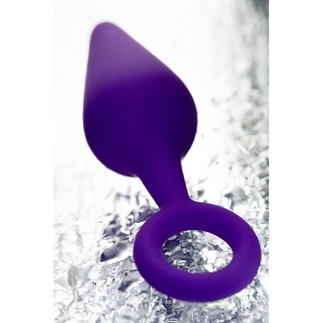 Фиолетовая анальная втулка с ограничительным колечком - 11,5 см. Фотография 9.