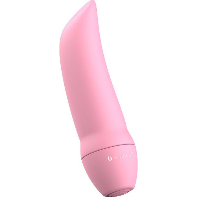 Розовая вибропуля Bmine Basic Curve - 7,6 см