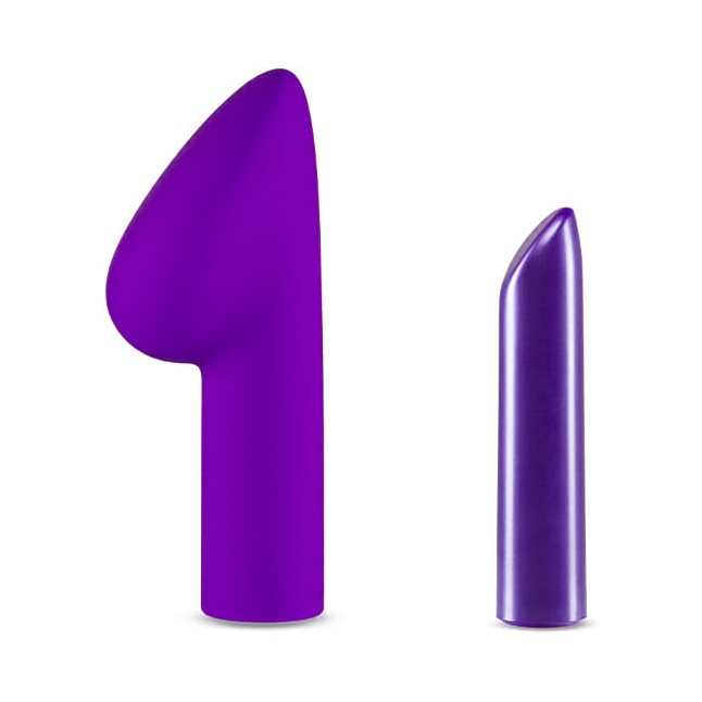 Фиолетовый вибромассажер B4 - 13,97 см - Noje. Фотография 2.