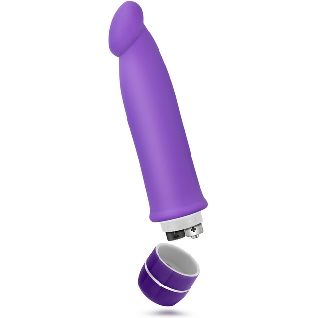 Фиолетовый вибромассажер Purity - 19 см - Luxe. Фотография 4.