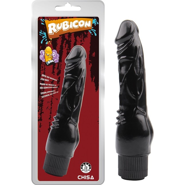 Черный вибратор Vibrating Naughty Cock - 20 см - Rubicon. Фотография 2.