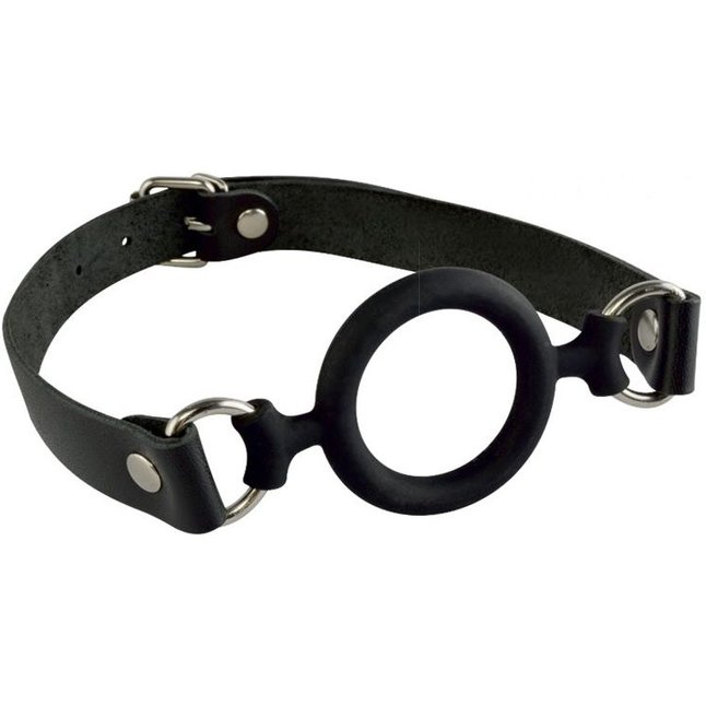 Черный кляп-рамка на регулируемых ремешках - BDSM accessories