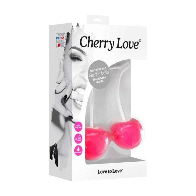 Ярко-розовые вагинальные шарики Cherry Love. Фотография 3.