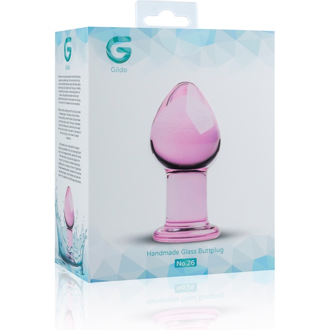 Розовая стеклянная пробка Glass Buttplug No.27 - 8,5 см - Gildo. Фотография 5.