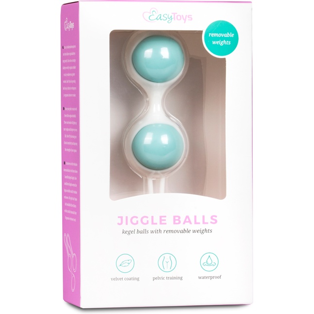 Бело-голубые вагинальные шарики Jiggle Balls - Geisha Collection. Фотография 3.