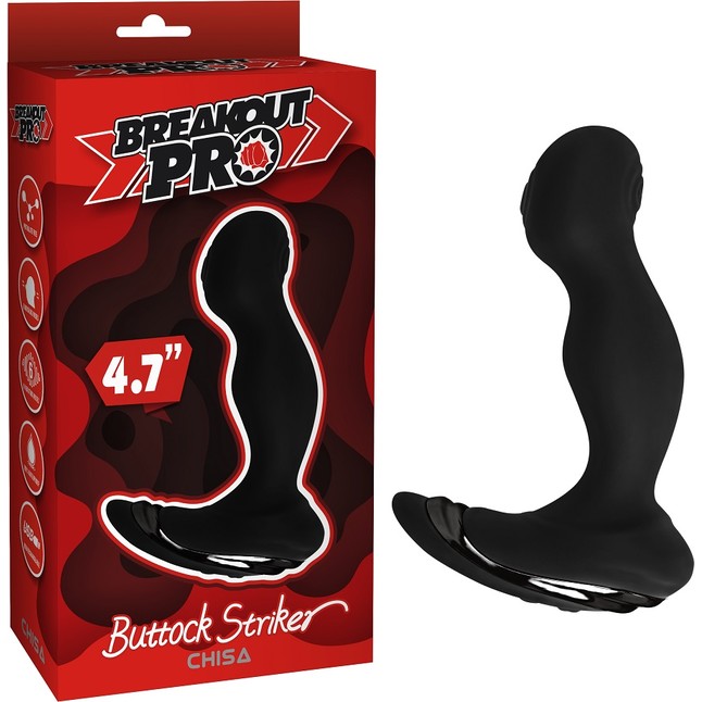 Черный стимулятор простаты Buttock Striker - 15,2 см - Breakout Pro. Фотография 2.