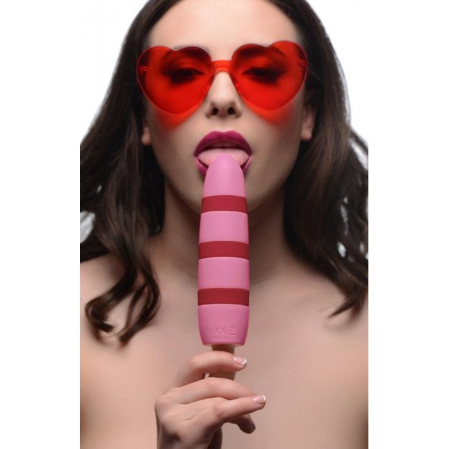 Розовый вибростимулятор-эскимо 10X Popsicle Vibrator - 21,6 см - Cocksicle. Фотография 2.