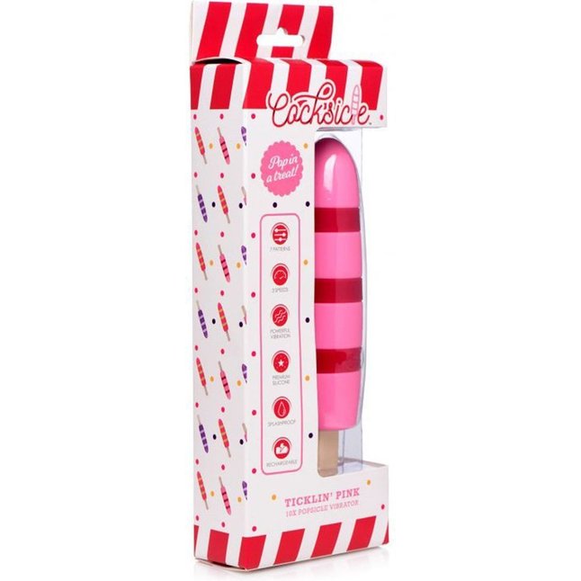 Розовый вибростимулятор-эскимо 10X Popsicle Vibrator - 21,6 см - Cocksicle. Фотография 3.