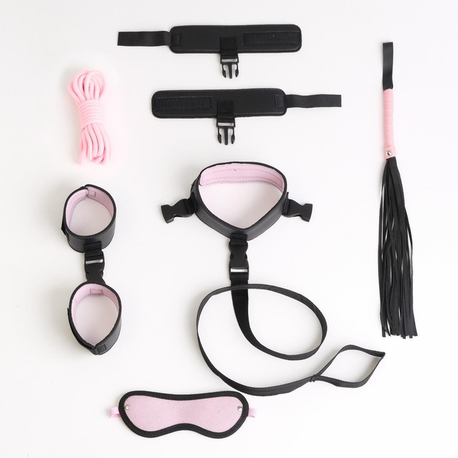 Черно-розовый эротический набор из 7 предметов - Оки-Чпоки