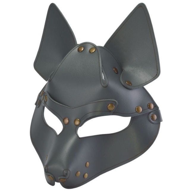 Серая маска Wolf с клепками - BDSM accessories