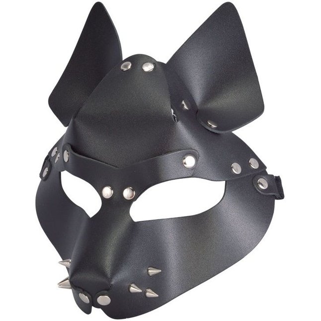 Черная маска Wolf с шипами - BDSM accessories