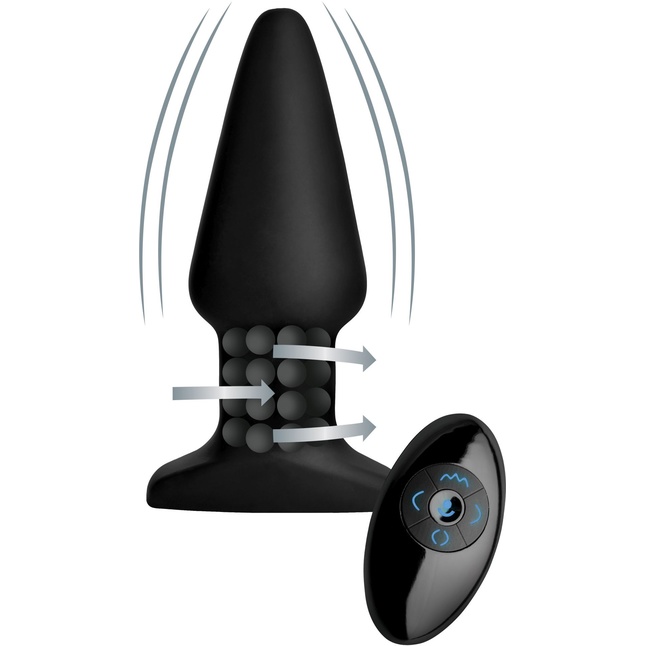 Черная анальная пробка Model R Smooth Rimming Plug with Remote - 14,2 см - Rimmers. Фотография 2.