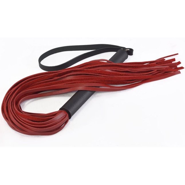 Красная плеть Классика с черной рукоятью - 58 см - BDSM accessories