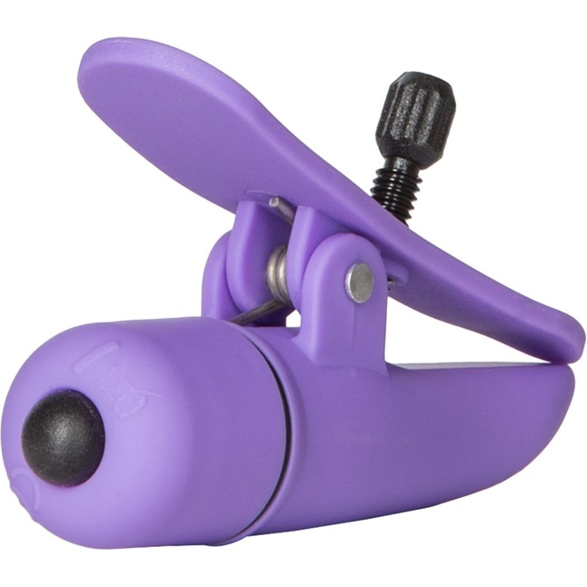 Фиолетовые зажимы-прищепки с вибрацией Nipplettes - Nipple Play. Фотография 4.
