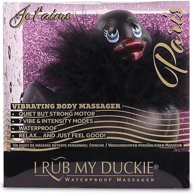 Черный вибратор-уточка I Rub My Duckie 2.0 Paris. Фотография 2.