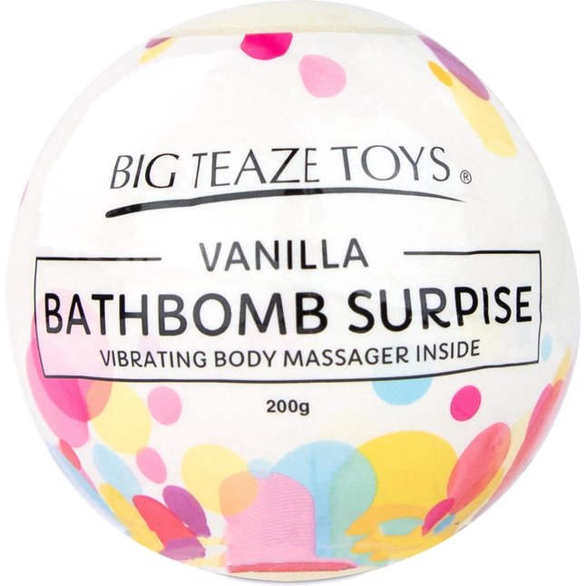 Бомбочка для ванны Bath Bomb Surprise Vanilla вибропуля. Фотография 3.