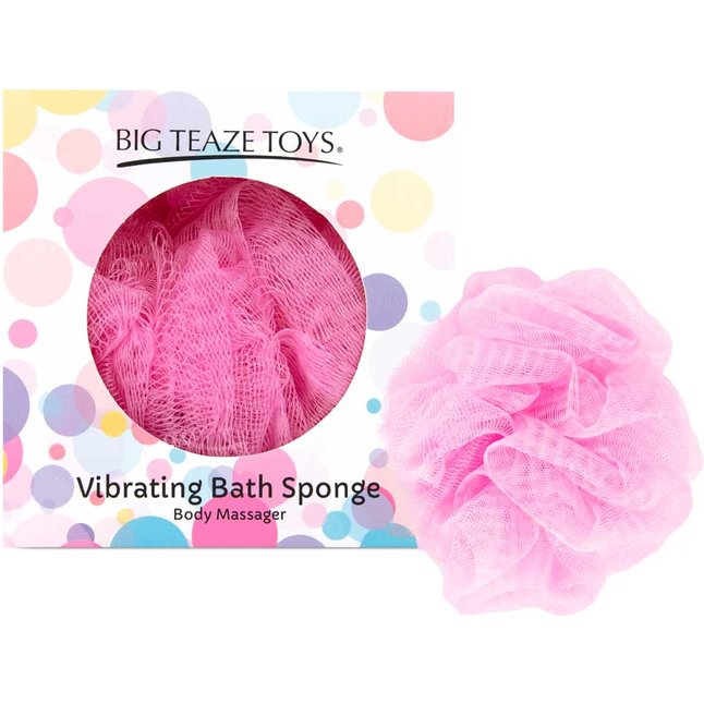 Розовая губка для ванны с вибропулей Vibrating Bath Sponge. Фотография 5.