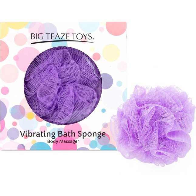 Фиолетовая губка для ванны с вибропулей Vibrating Bath Sponge. Фотография 5.