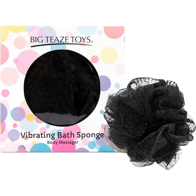 Черная губка для ванны с вибропулей Vibrating Bath Sponge. Фотография 5.