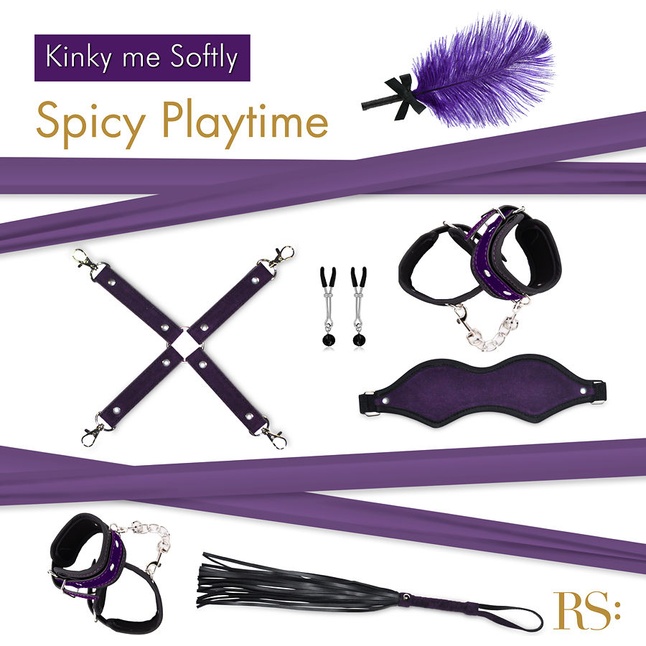 БДСМ-набор в фиолетовом цвете Kinky Me Softly. Фотография 2.