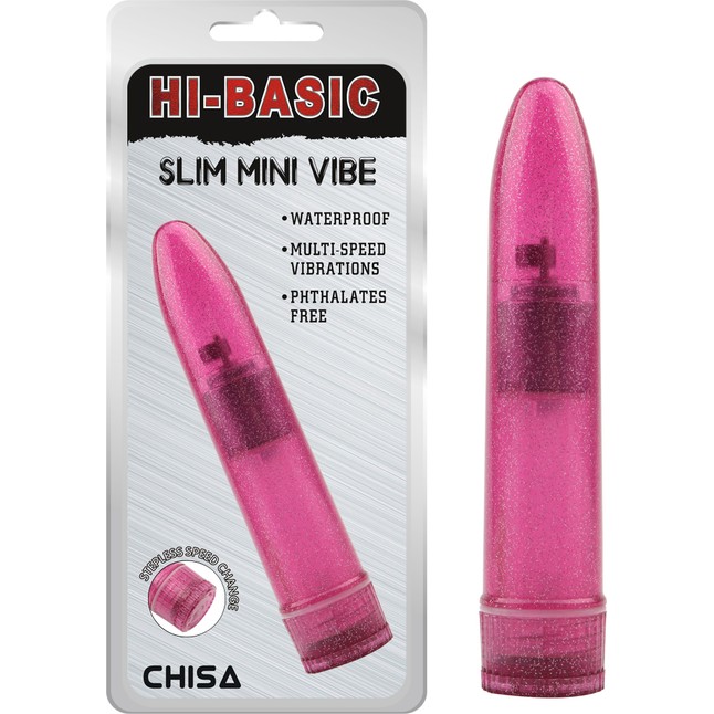 Розовый мини-вибратор Slim Mini Vibe - 13,2 см - Hi-Basic. Фотография 2.