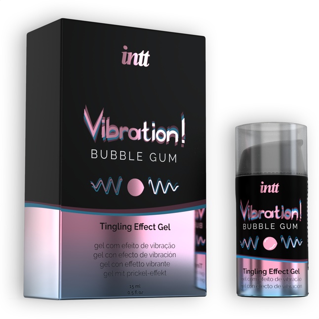 Жидкий интимный гель с эффектом вибрации Vibration! Bubble Gum - 15 мл. Фотография 3.