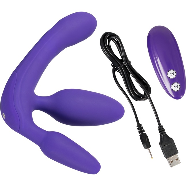 Фиолетовый безремневой вибрострапон Vibrating Strapless Strap-On - You2Toys. Фотография 2.