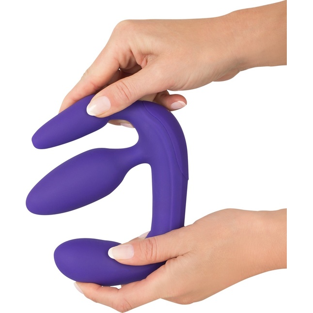 Фиолетовый безремневой вибрострапон Vibrating Strapless Strap-On - You2Toys. Фотография 4.
