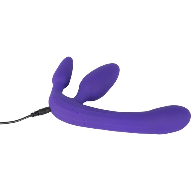 Фиолетовый безремневой вибрострапон Vibrating Strapless Strap-On - You2Toys. Фотография 5.